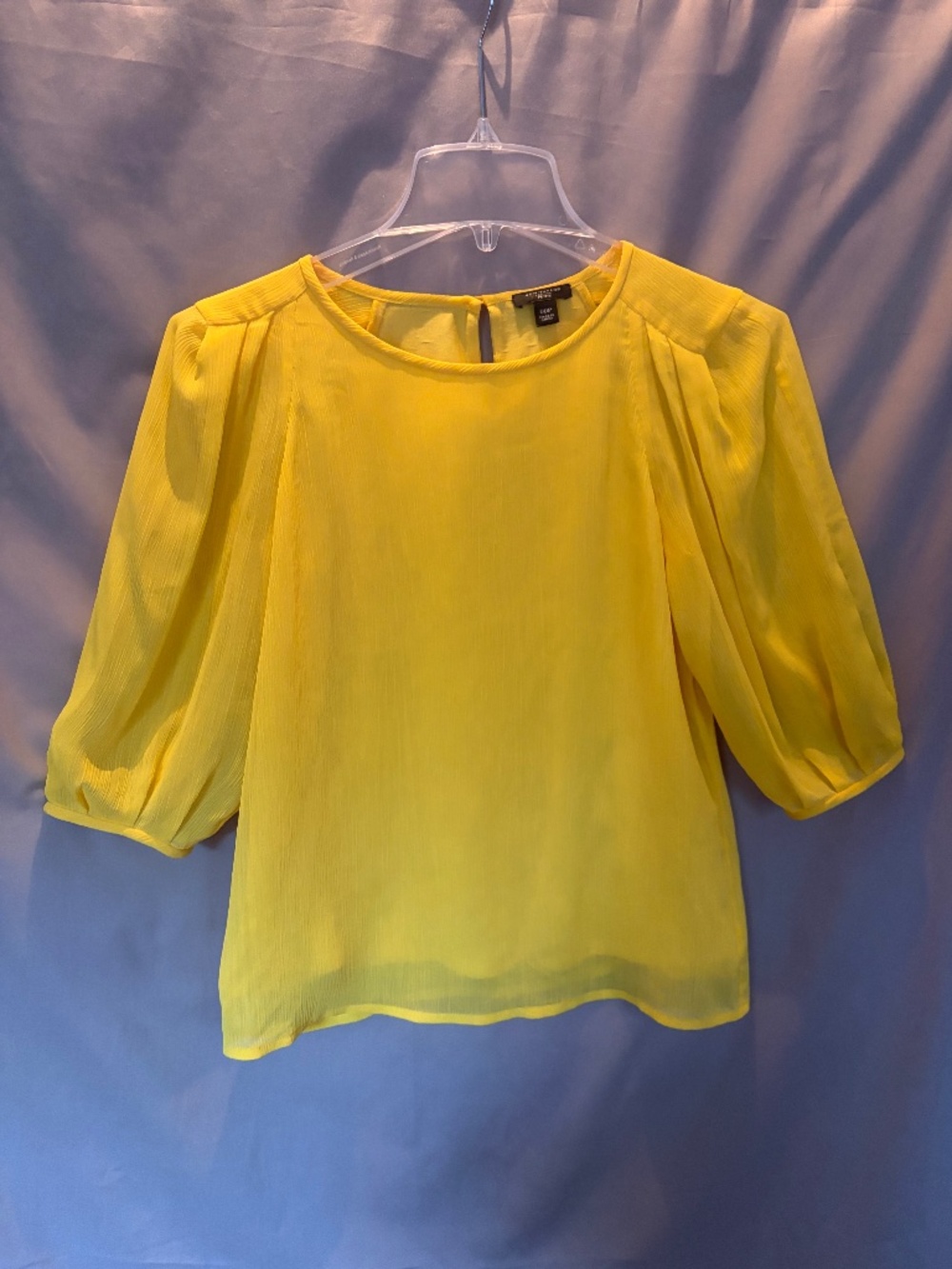 Ann Taylor Petite Long Puff Sleeve Blouse, color Yellow - Size 00P